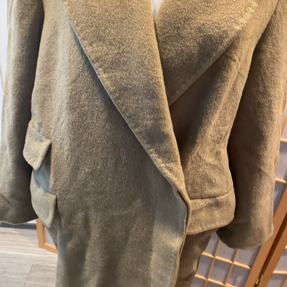Authentic Max Mara Italy Virgin Wool Cashmere Coat Camel Tan Khaki Trench 8 - Picture 3 of 14